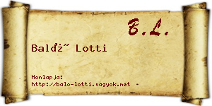 Baló Lotti névjegykártya
